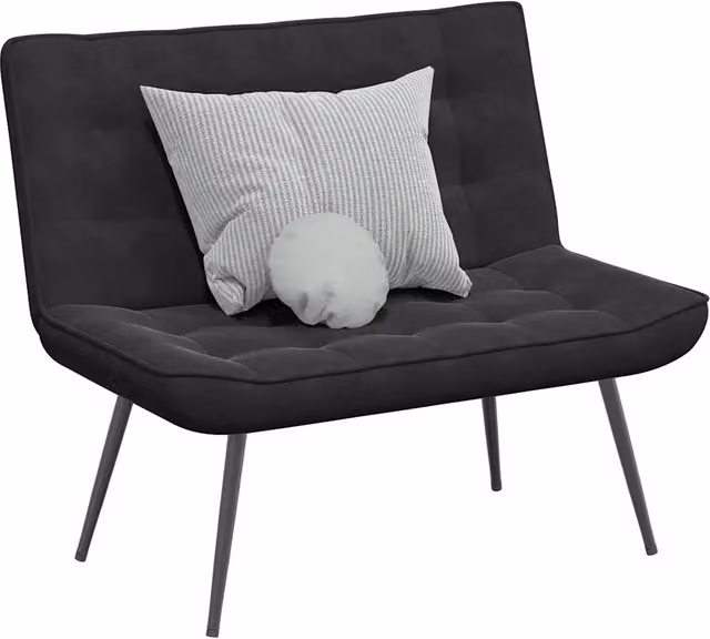 Panca-Sgabello Design Mania in Velluto Nero L: 110 cm, P: 74 cm, H: 84 cm
