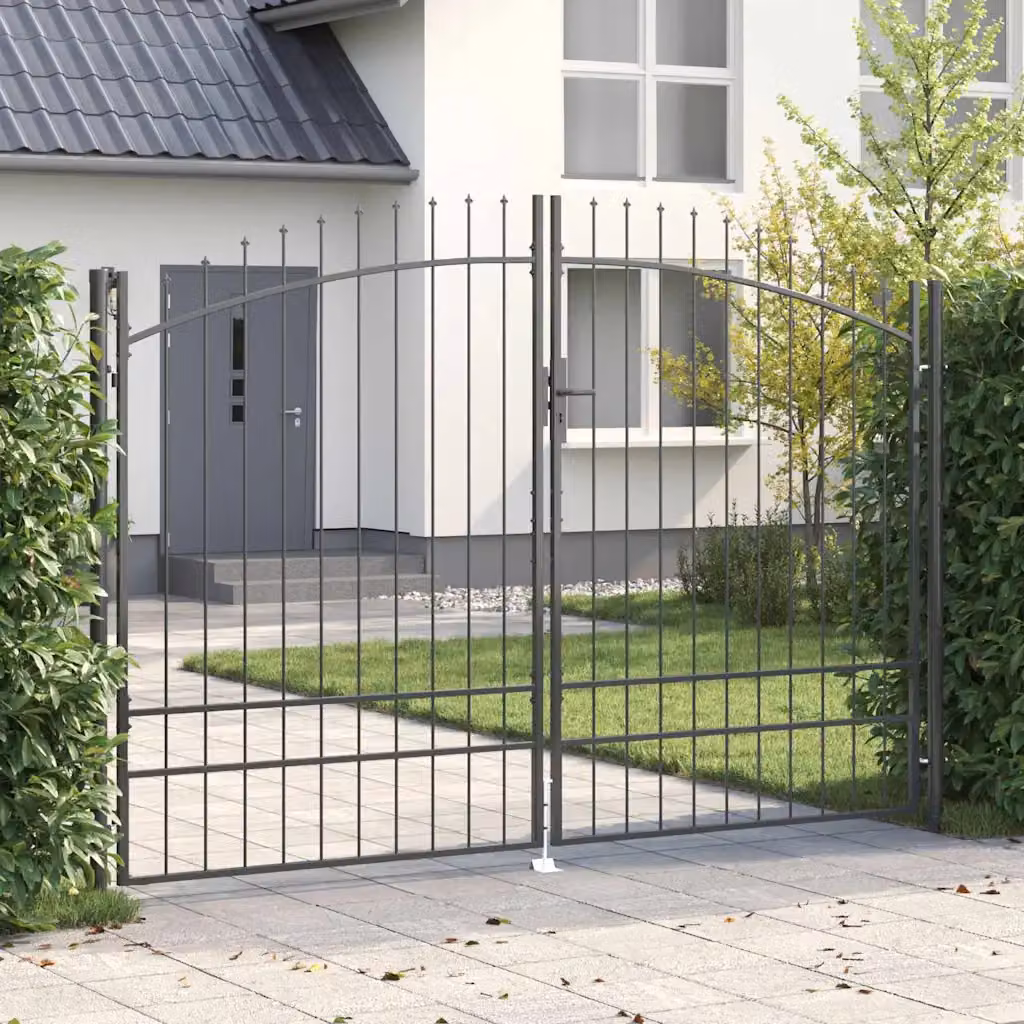 Cancello Doppio a Battente vidaXL WOERDEN in Acciaio Antracite L: 299,5 cm, H: 249,5 cm