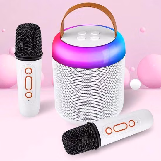 Kit Karaoke Multicolore con Batteria Ricaricabile e Connessione Bluetooth