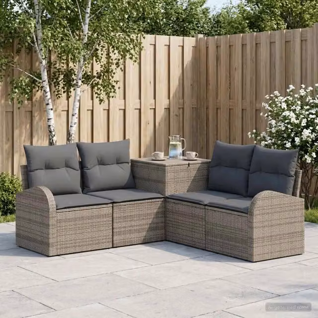 Set di divani 5 pz Grigio e Grigio Scuro 179 x 179 x 85 cm 3447780