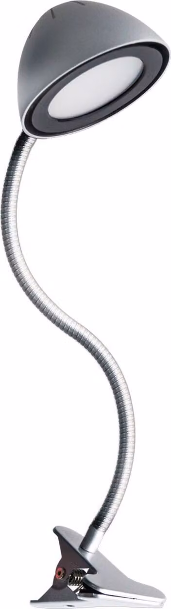 Lampada da tavolo a LED braccio flessibile in acciaio inox altezza 60 cm lampada a morsetto in argento bianco neutro 4100 K 248 lm