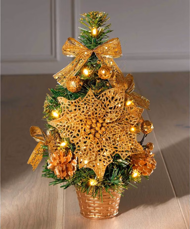 Albero di Natale artificiale a LED, altezza 30 cm. Albero di Natale illuminato, decorazione natalizia, albero decorativo, albero luminoso