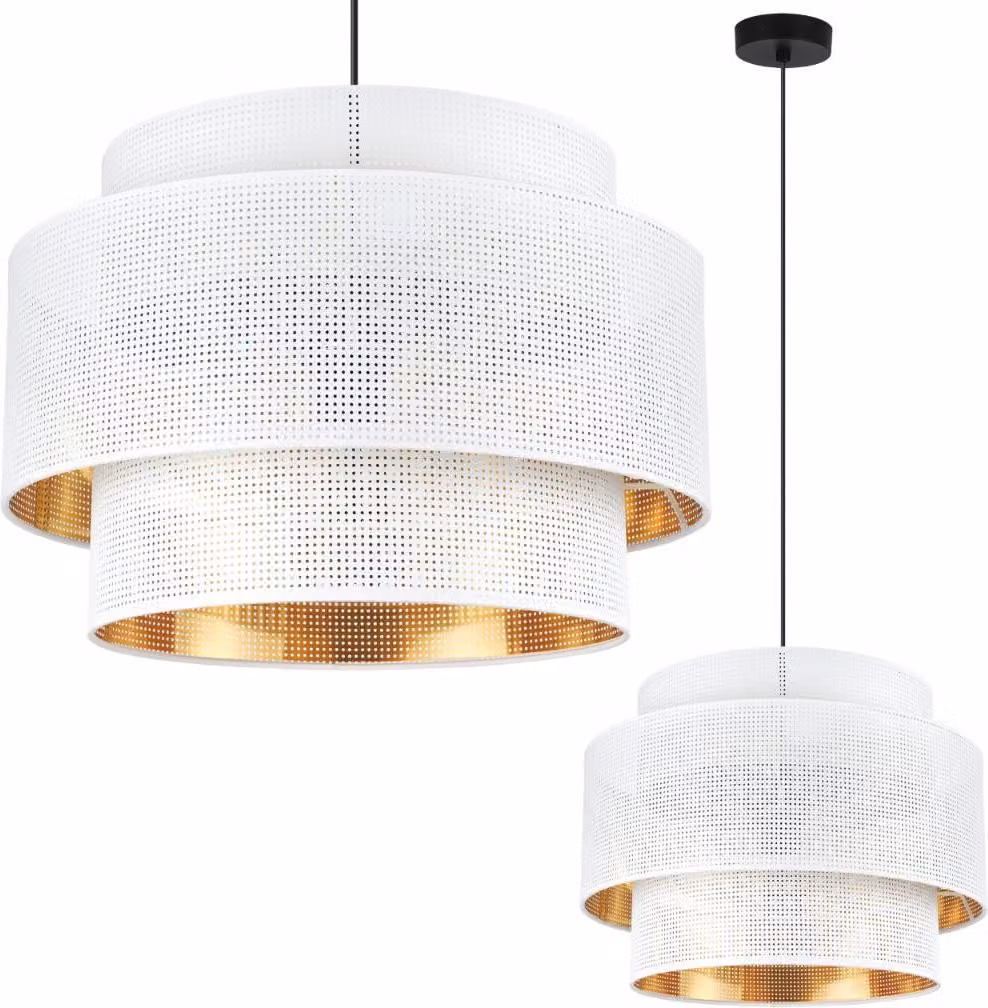 Asti Trio Lampada A Sospensione Oro Bianco 45Cm Maglia
