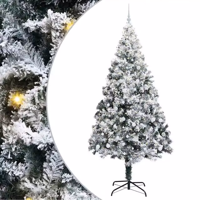 Albero di Natale artificiale moderno vidaXL bianco con 300 LED luce bianca calda, Altezza: 240 cm – 1