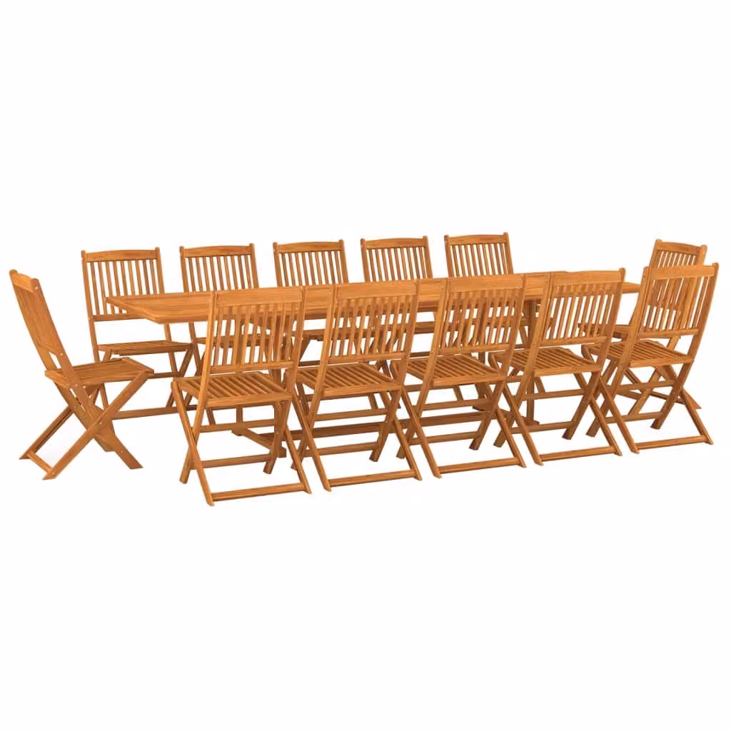 Set da Pranzo da Giardino 13 pz 280x90x75 cm Massello di Acacia