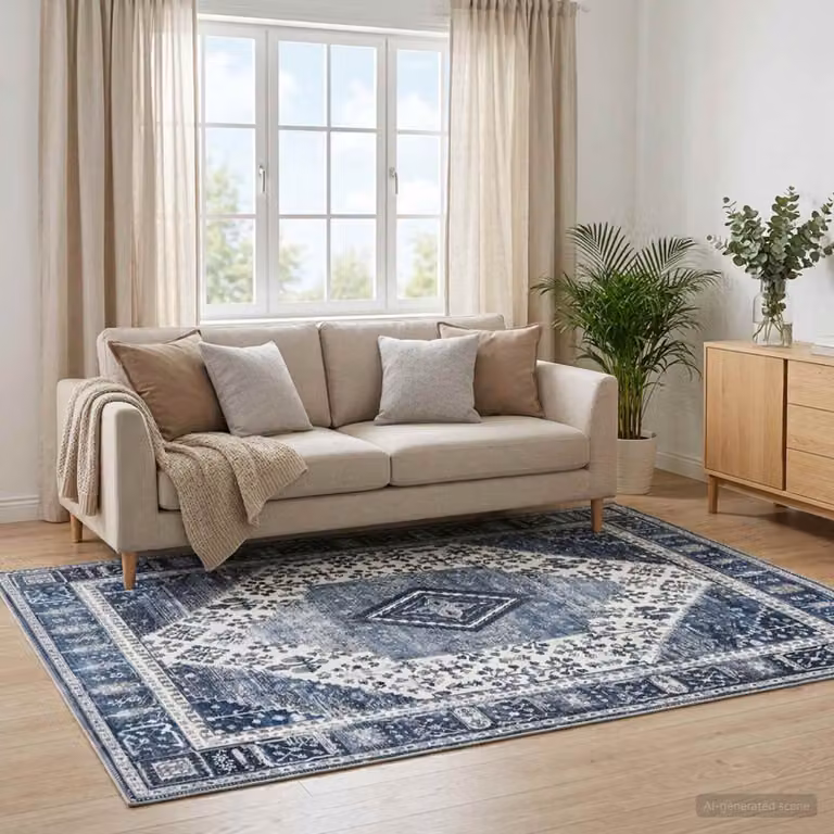 vidaXL Tappeto ORIZ Blu Scuro 160 x 230 cm 100% Poliestere