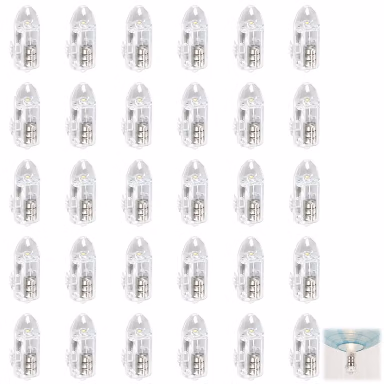 30 lampadine LED mini, luce bianco caldo, con interruttore, ideali per decorazioni e palloncini