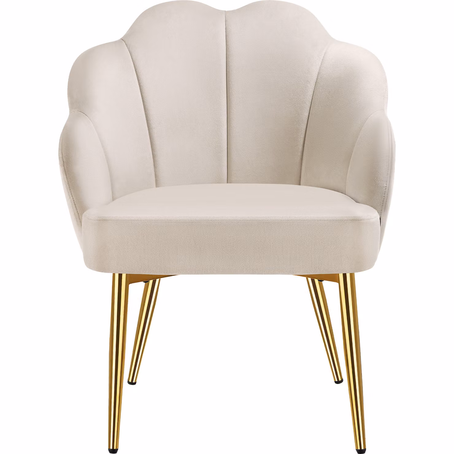 Poltrona da cocktail Hellen TecTake GmbH in velluto beige e oro con struttura in metallo e braccioli, H 80.5 x L 62.0 x P 45.0 cm – 3