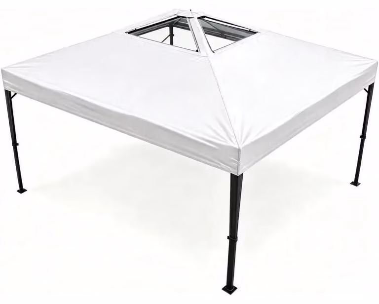 Tenda pop-up - Tenda pieghevole 2,7 x 2,7 m - Tessuto Oxford 600D impermeabile - Protezione UV UPF 50+ - Struttura in alluminio - Include borsa per il trasporto e sacchetti di sabbia - Colore: bianco
