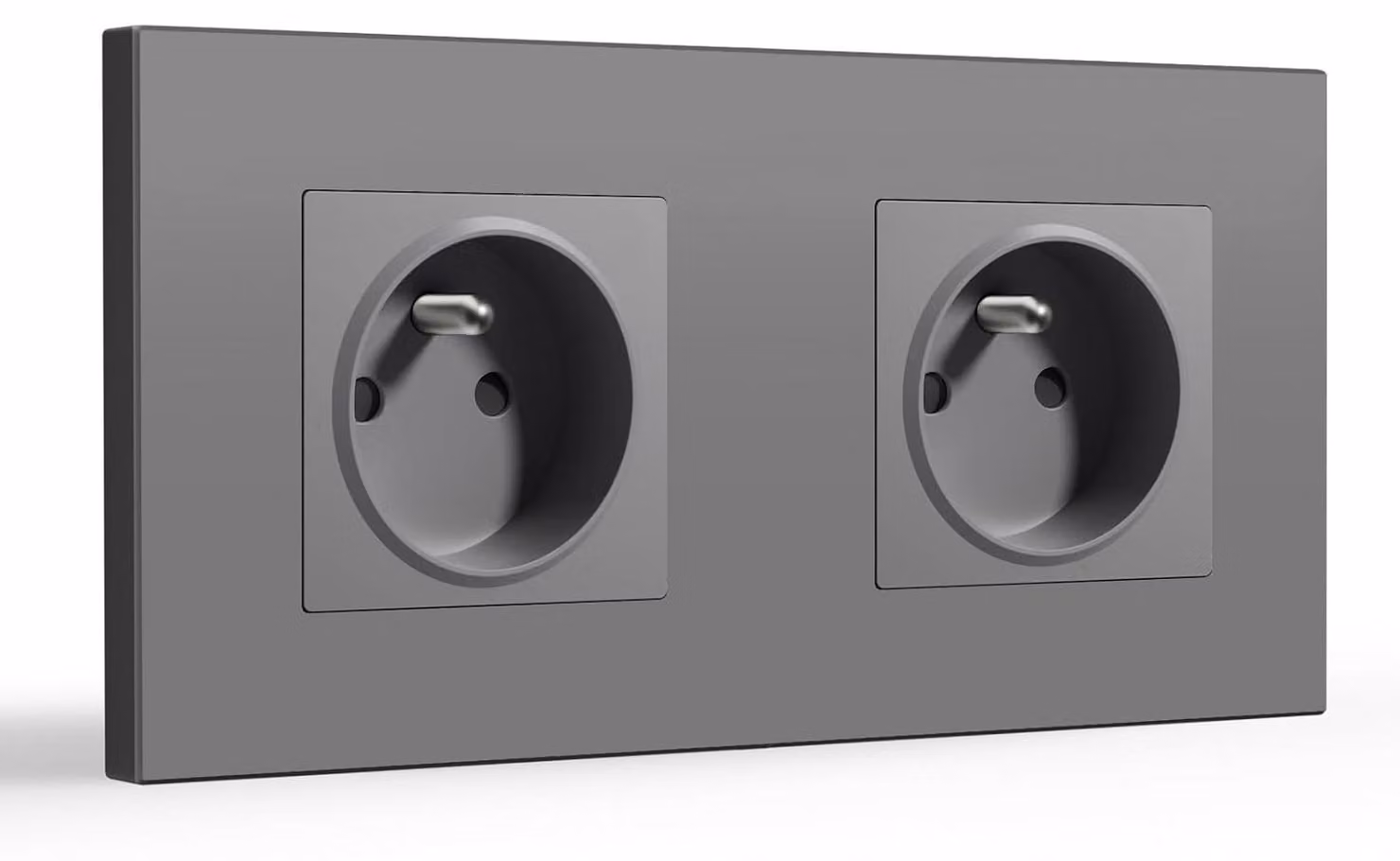 Scatola di derivazione a incasso per interruttori, 16A, 60 mm, con pannello in plastica grigio, per impianti elettrici