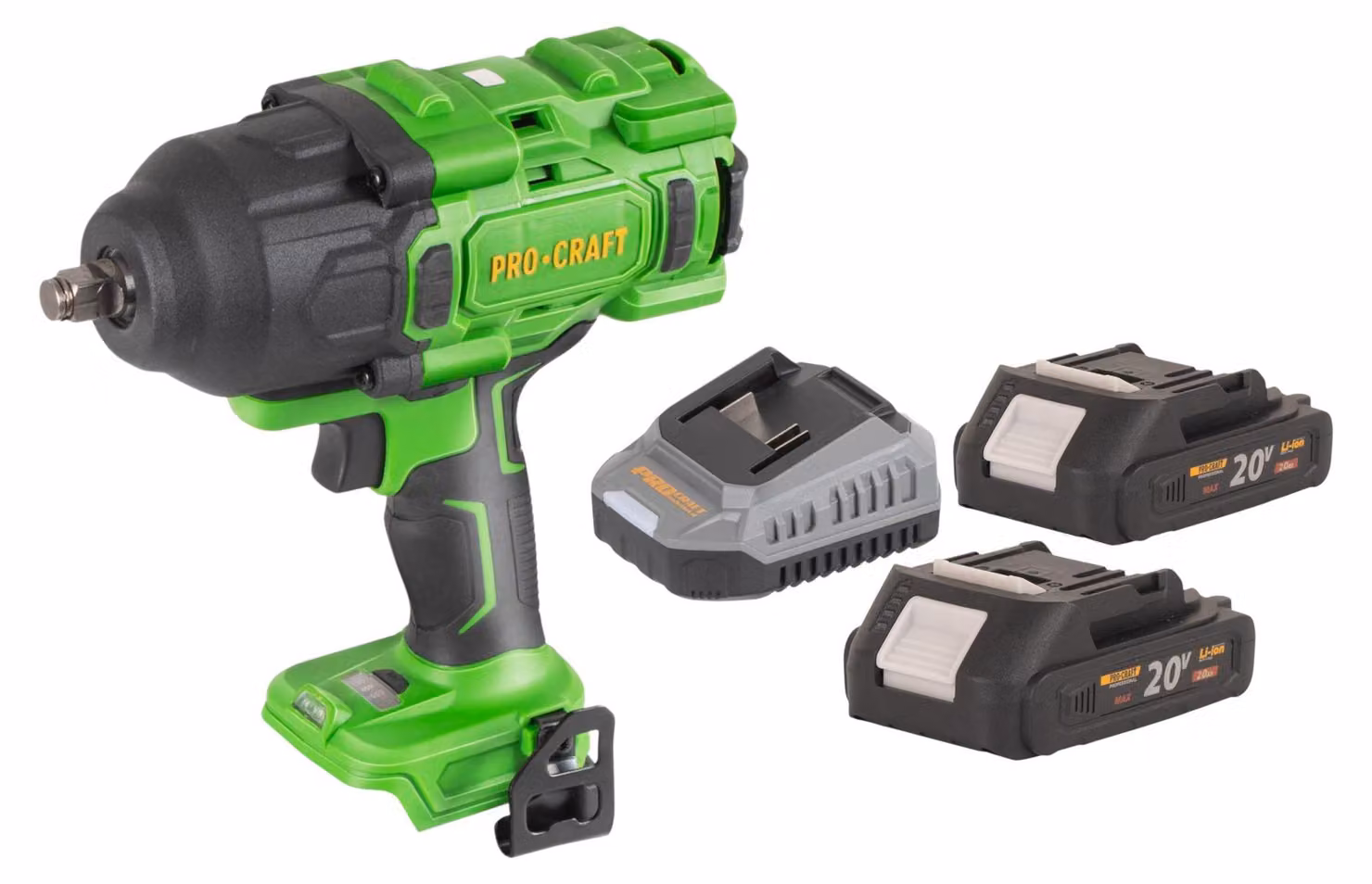 Avvitatore a impatto a batteria Procraft PWA80bb 20 V 1600 Nm 1/2" Brushless + 2 batterie 2,0 Ah + caricabatterie