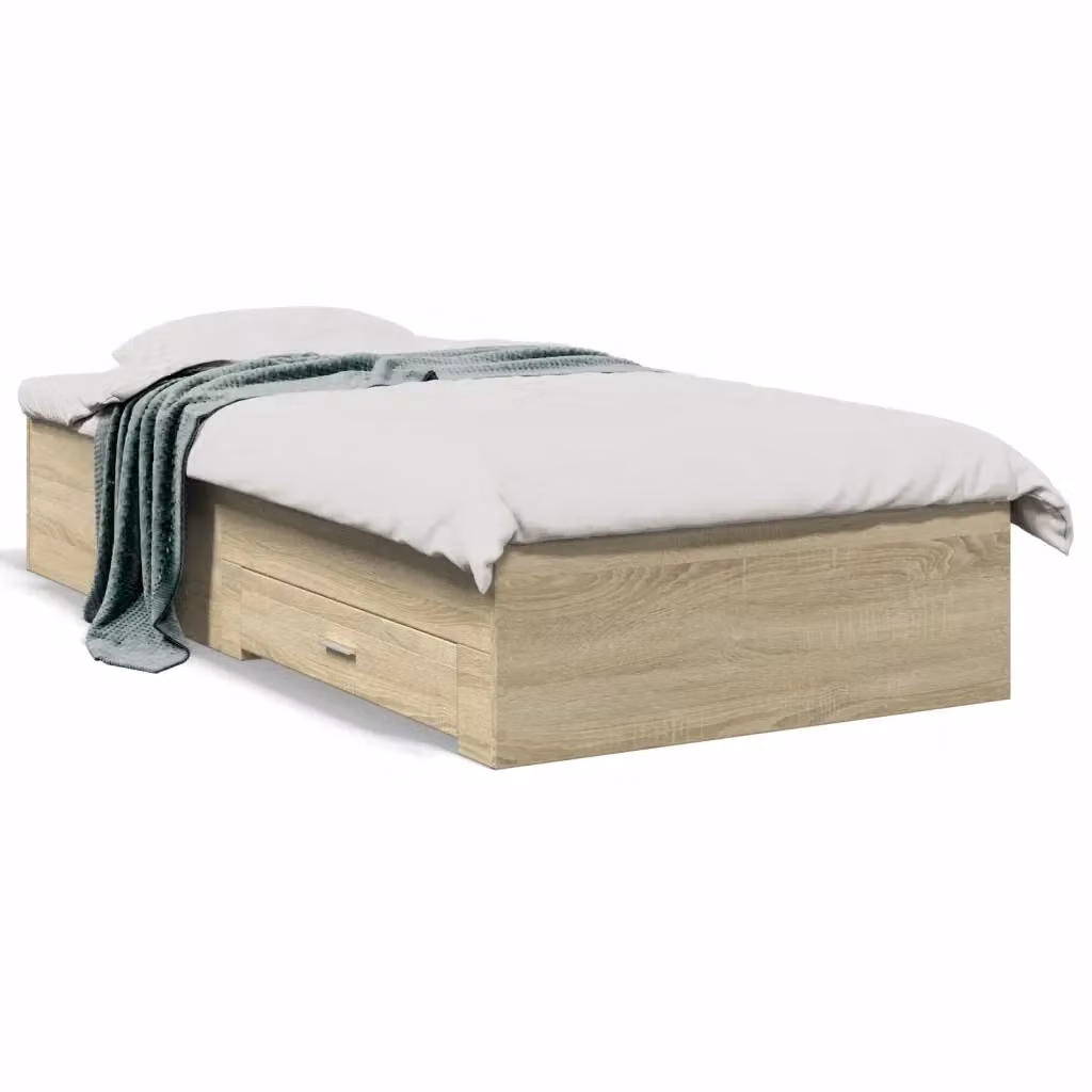 Giroletto con cassetti vidaXL in legno Rovere Sonoma, L/P/H: 90 x 200 x 32 cm – 2