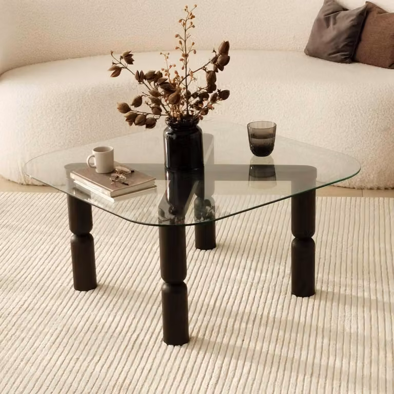 Gran - Tavolino da Salotto, 80x80x40h cm Nero Antracite, Portariviste