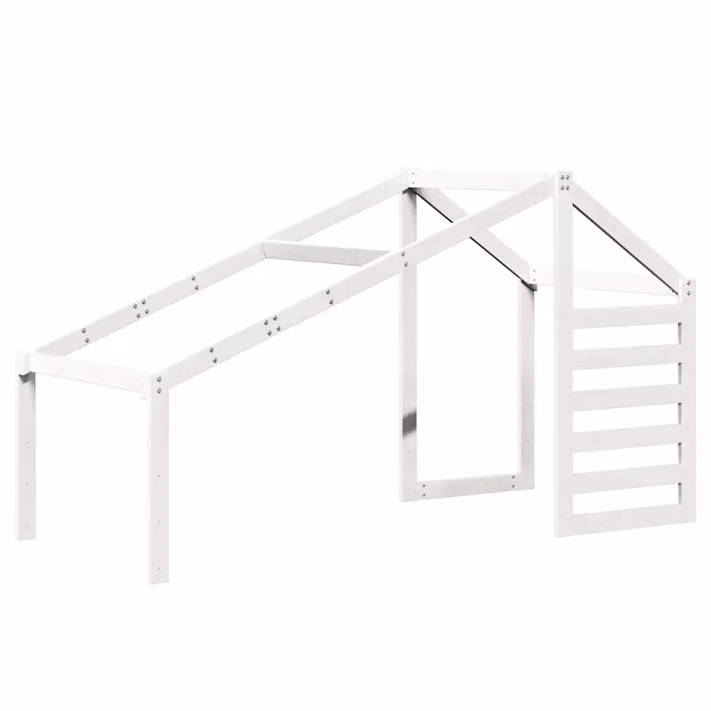 Struttura a casetta per letto bambini vidaXL in legno massello di pino bianco L: 198 cm, P: 87 cm, H: 113 cm – 2