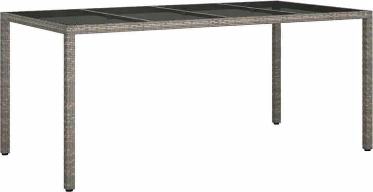 Tavolo da Giardino Grigio 190 x 90 x 75 cm polyrattan