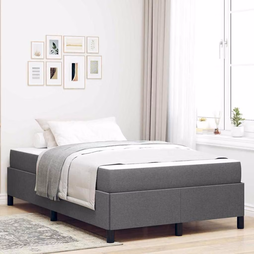Maison Exclusive - Letto boxspring grigio scuro 120 x 190 cm tessuto
