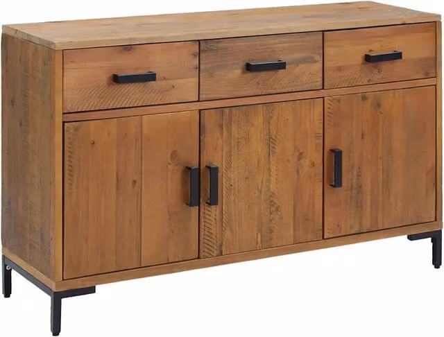 Credenza | Madia | Buffet da pranzo | Armadio da pranzo Marrone 110x35x70 cm in Legno Massello di Pino