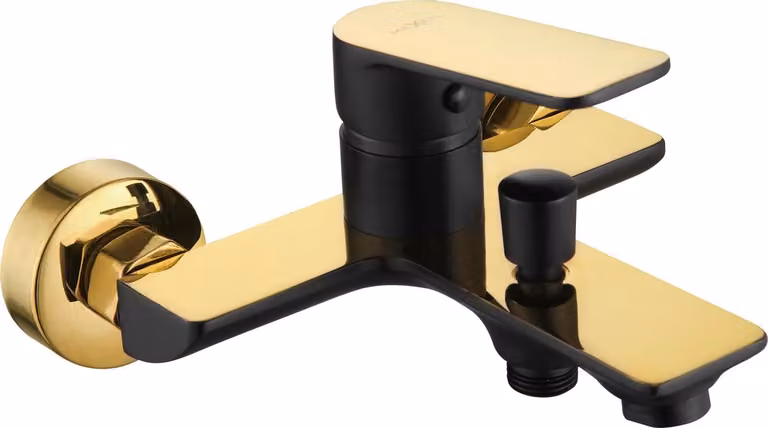 Mexen Alfa rubinetto per vasca, nero/oro - 745730-75