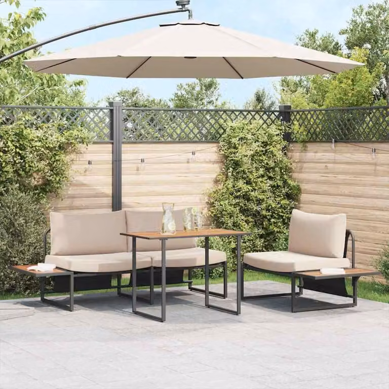 Maison Exclusive - Set da Pranzo per Giardino 3 pcs Talpa Acciaio