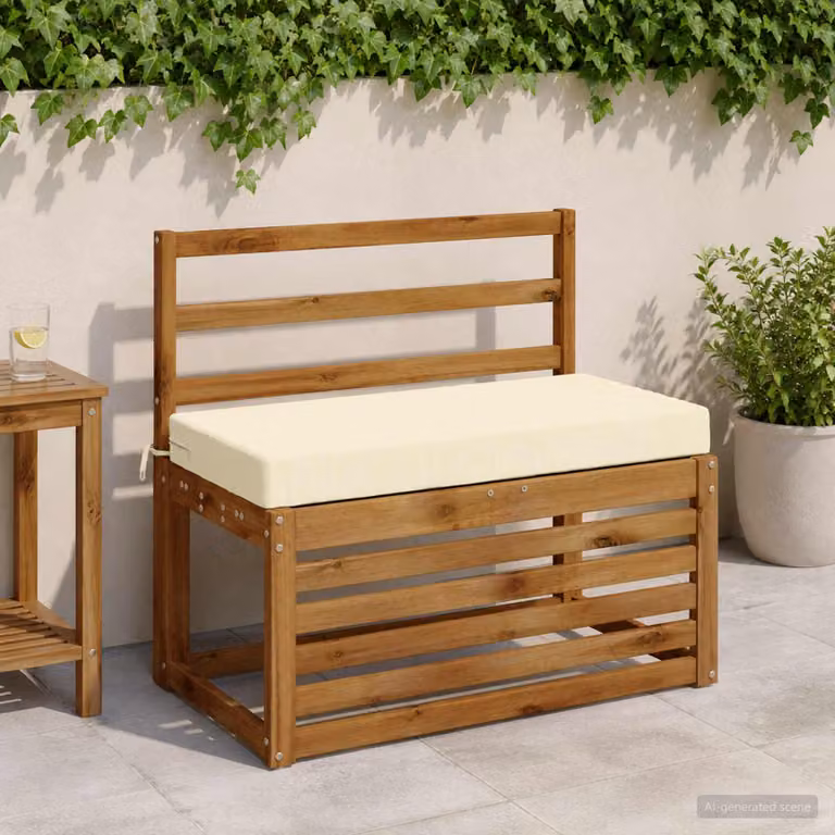 Set di 2 cuscini per panchina vidaXL SOEST in poliestere beige con fodera rimovibile e resistente ai raggi UV