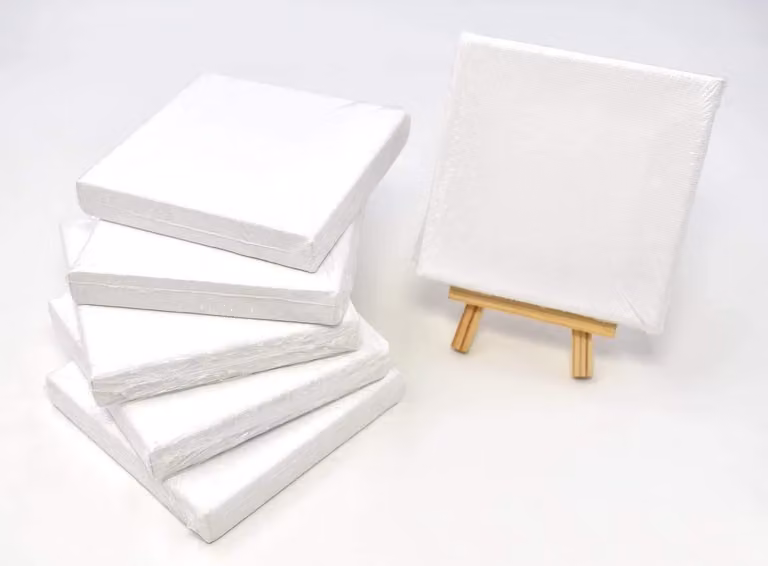 Omgoods - Set di 6 mini tele da 10 x 10 cm con cavalletto
