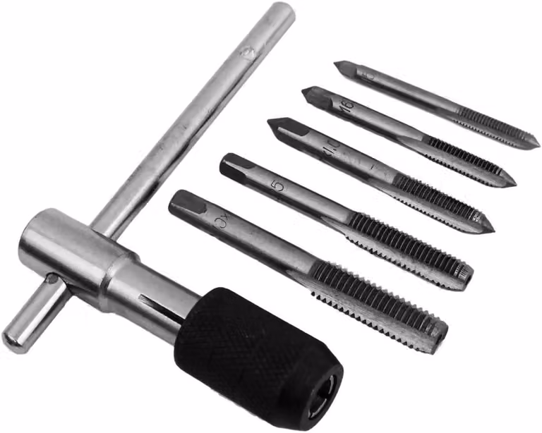 Set di tasselli filettati M5, M6, M7, M8, M10, con utensile per filettare, composto da 5 pezzi, per lavori di precisione
