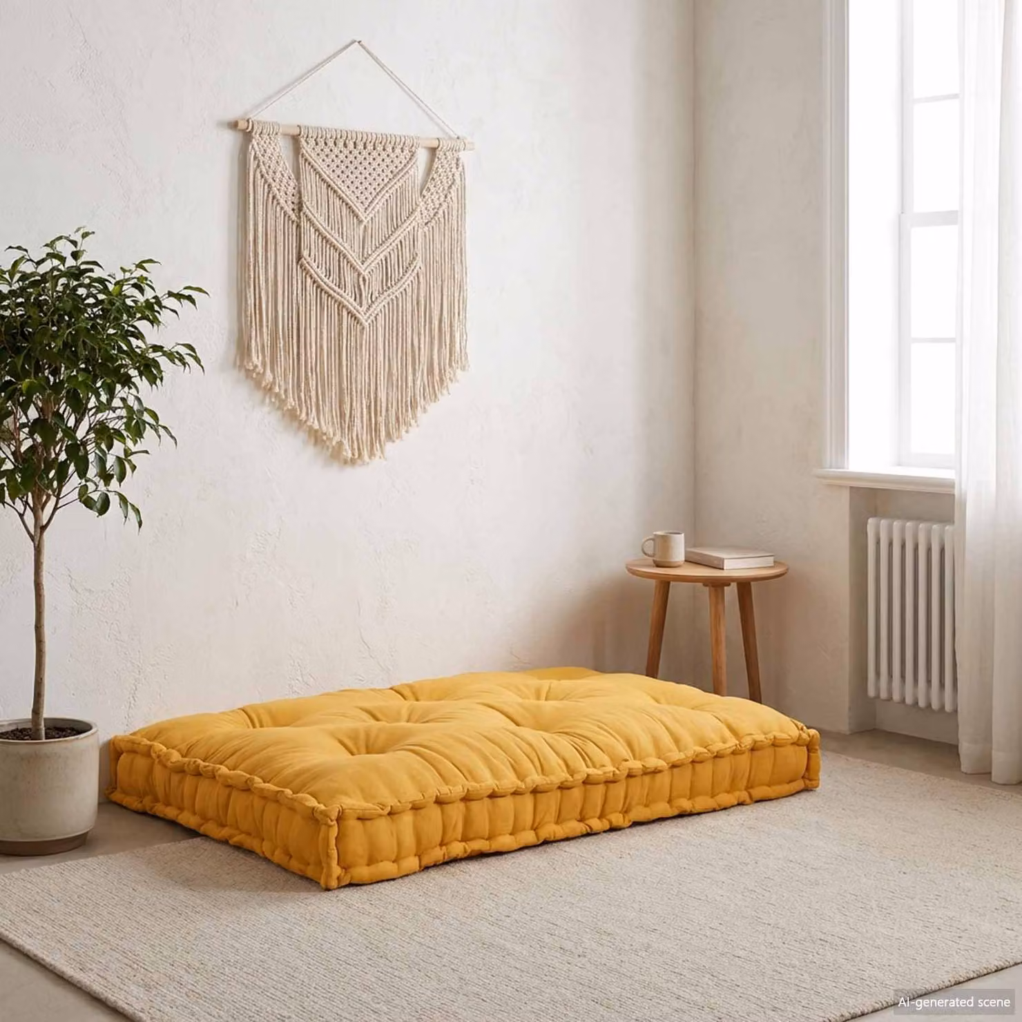 vidaXL Cuscino per Divano Pallet Giallo in Tessuto Traspirante con Schiuma L: 120 cm, P: 80 cm, H: 12 cm