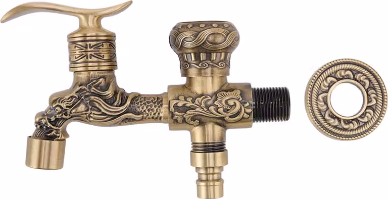 Rubinetto in ottone drago antico, 2 maniglie, 1 foro, sfregamento a olio, intagliato per il lavabo del bagno, montato sul piano di lavoro