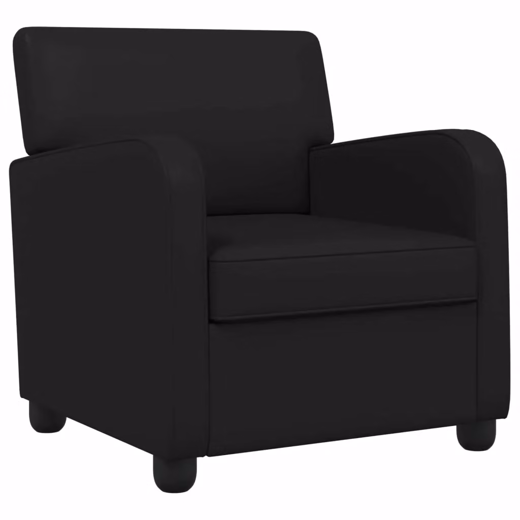 Poltrona relax moderna vidaXL in similpelle nero lucido con braccioli – 2