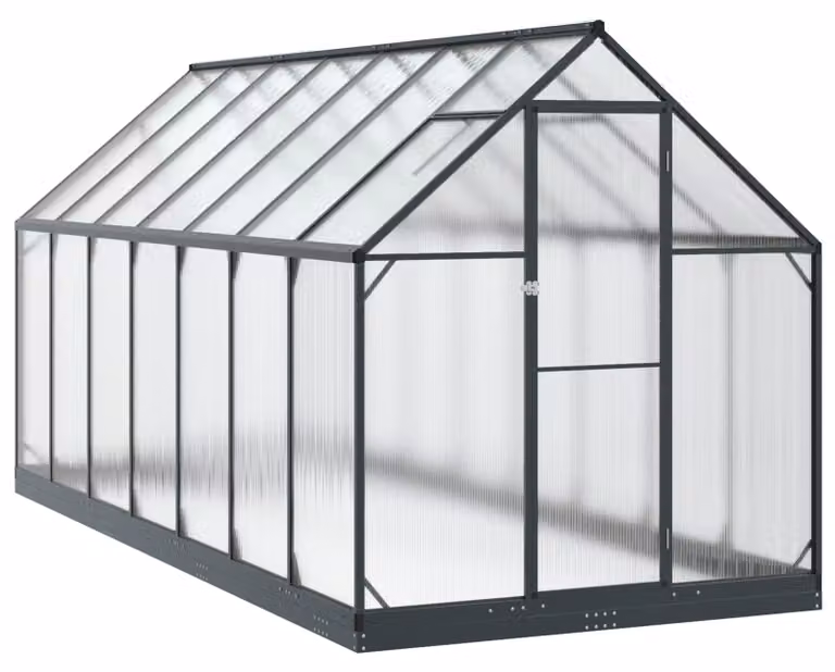 Serra da Giardino con porta Antracite 183,5 x 423,5 x 207 cm