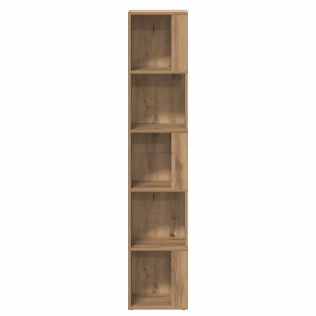 Mobile angolare moderno HELLOSHOP26 in finitura rovere marrone con ripiani interni e ante, L/P/H: 33 x 33 x 165 cm – 2