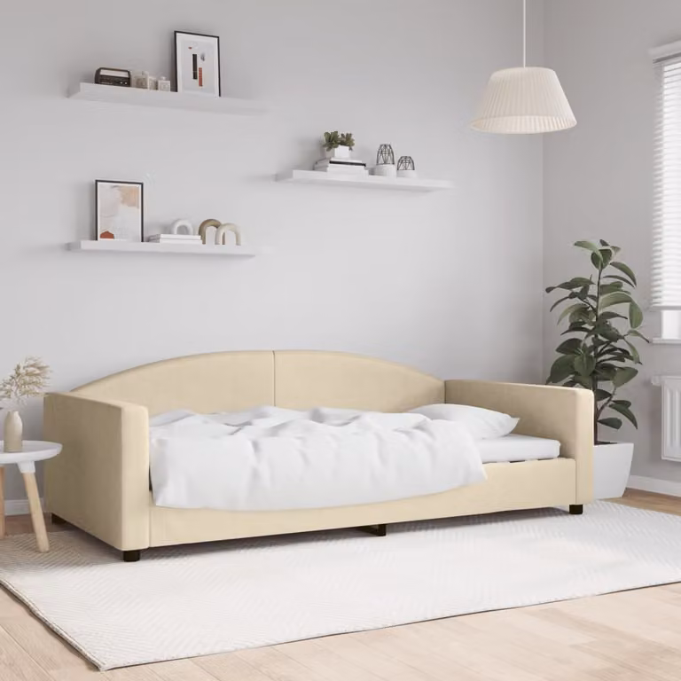Letto da giorno vidaXL in tessuto beige L/P/H: 200 x 100 x 75 cm
