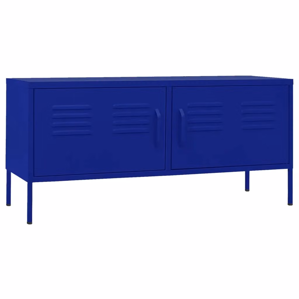 Mobile TV vidaXL Blu Marino in Metallo per Soggiorno L/P/H: 105 x 35 x 50 cm – 2