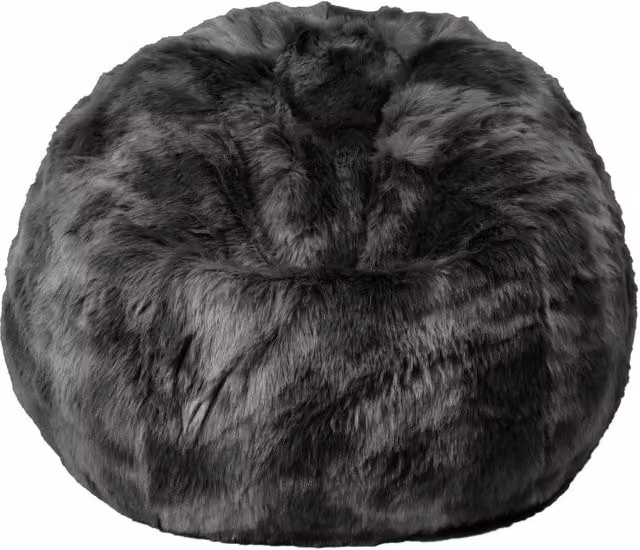 Maxy Pouf 80x80x70 cm in Pelliccia Sintetica Nuvola Grigio