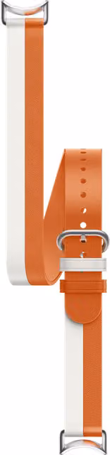 Cinturino in pelle bicolore bianco e arancione per Xiaomi Band 8, 9 e 10
