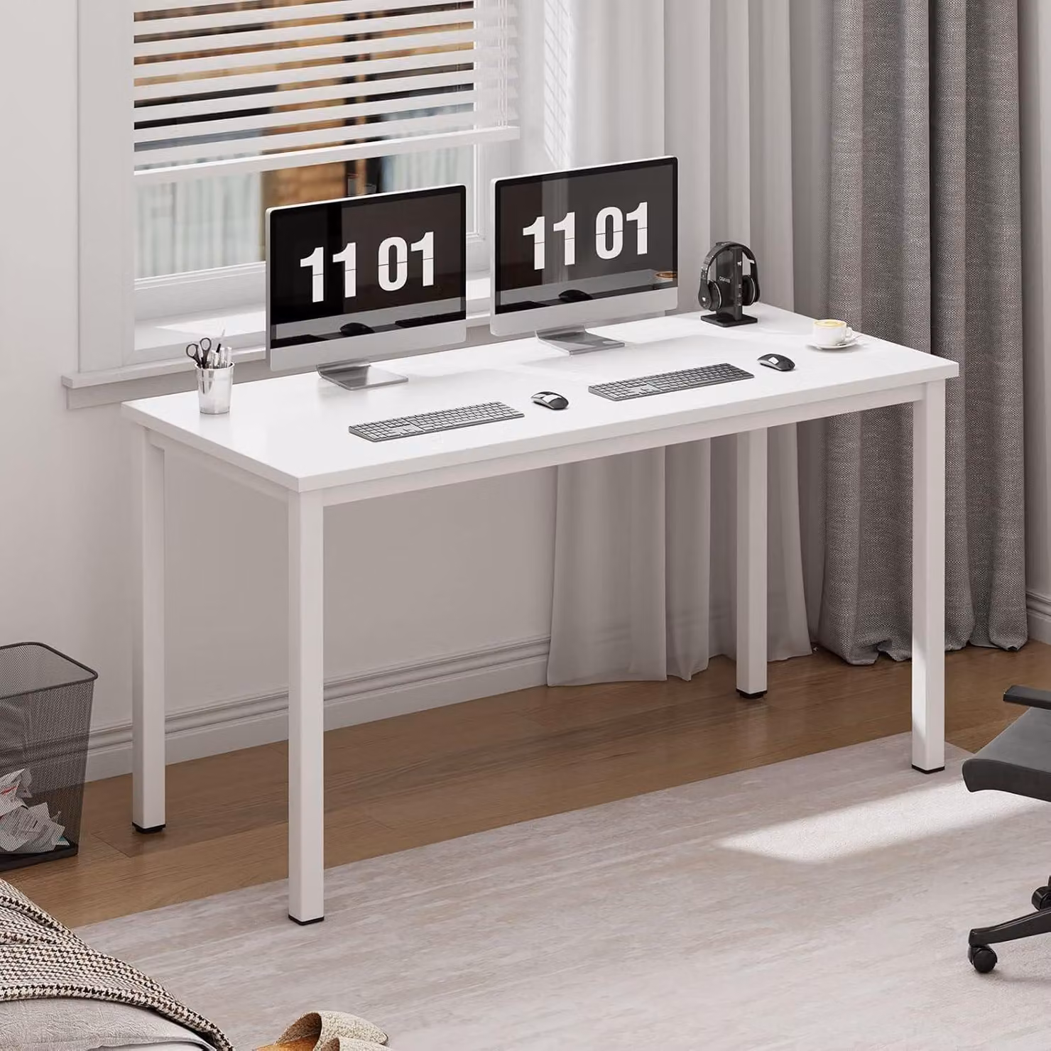 Scrivania Scrivania per computer 100 x 60 cm in bianco Scrivania per ufficio casa ecoCheck bianco