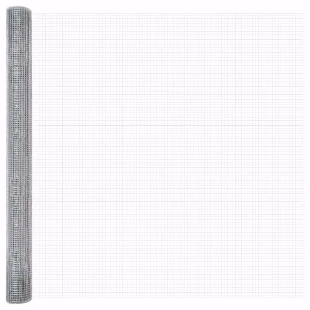 Recinzione in rete saldata vidaXL in acciaio color argento L: 500 cm, H: 150 cm – 2