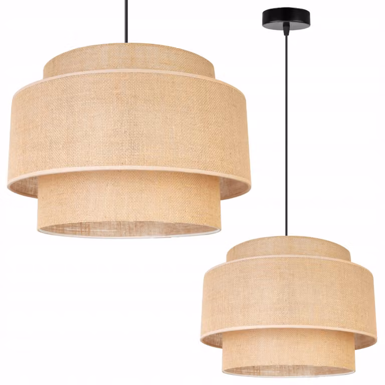 Lampada a sospensione, lampadario da soffitto, paralume, Boho Juta