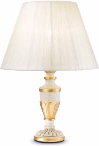Lampada da tavolo Firenze Tl1 Ideal-Lux, colore bianco, in metallo e ceramica