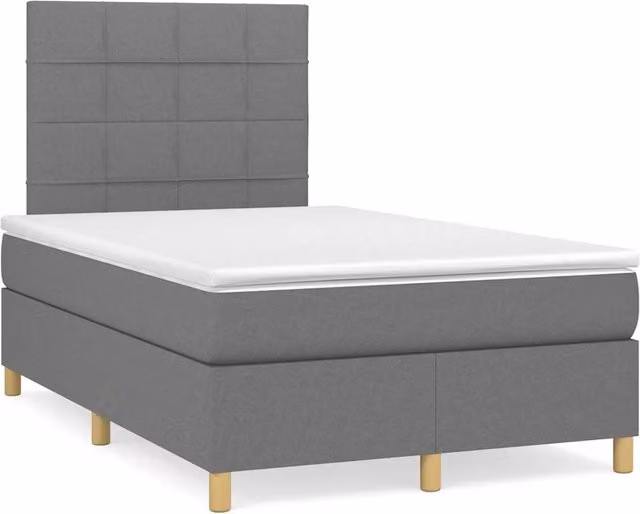 Letto Ibrido vidaXL con Struttura in Legno di Pino e Materasso Grigio e Bianco L/P/H: 120 x 200 x 193 cm