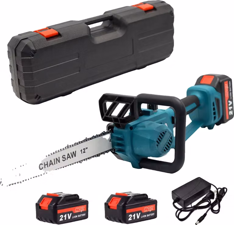 Troncatrice a catena elettrica, motore brushless, potenza 1500W, 2 batterie
