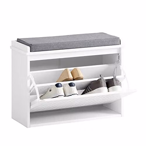 SoBuy Panca scarpiera con cuscino 62x26x46cm per ingresso