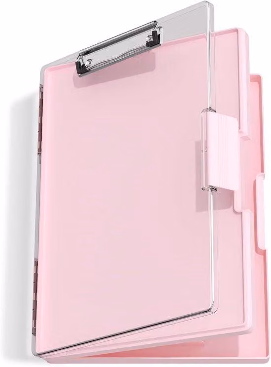 Tavoletta da scrittura portatile con vano portaoggetti, rosa, per l'ufficio