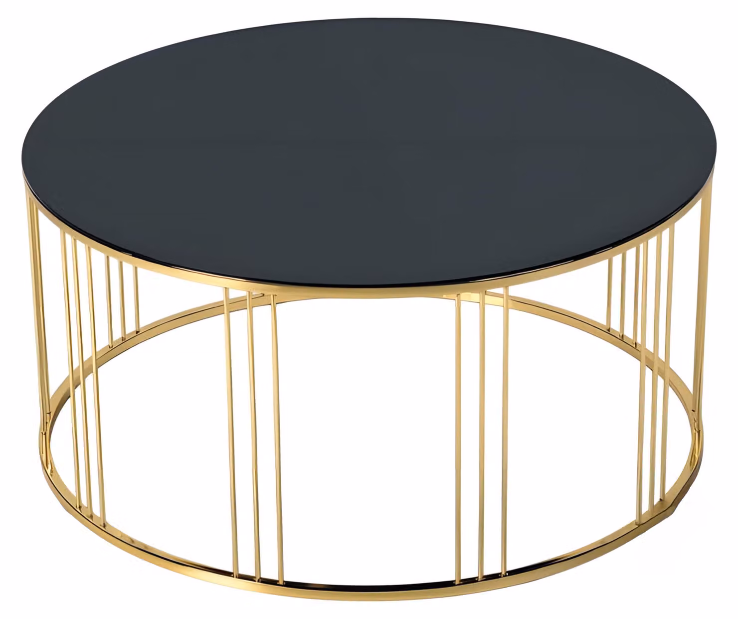 Schwarzer Edelstahl Couchtisch modern elegant