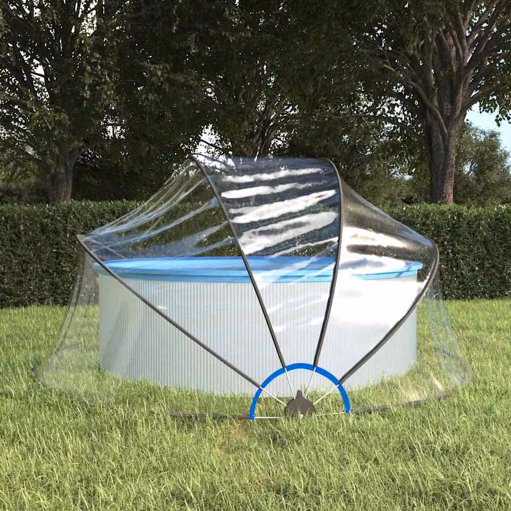 Cupola per Piscina Rotonda vidaXL in PVC Trasparente L: 315 cm, H: 158 cm – 1