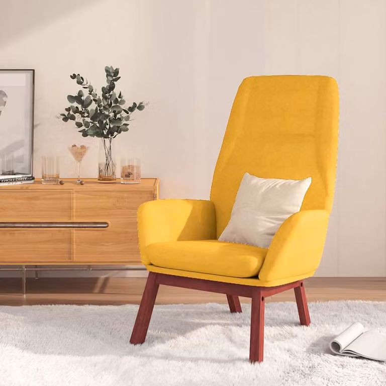 vidaXL Poltrona Relax Gialla con Braccioli in Tessuto e Struttura Mista