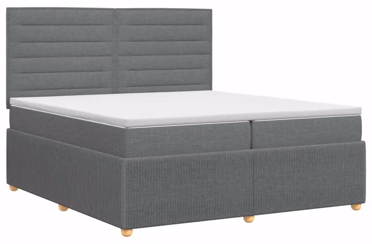 Letto a molle con materasso grigio scuro 200 x 200 cm in tessuto