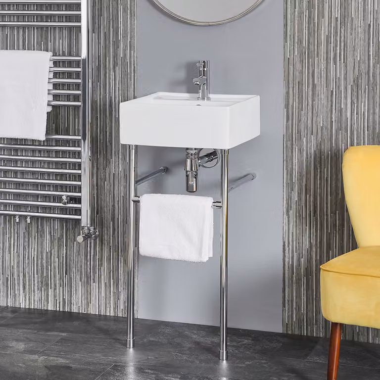 Lavabo con Consolle Cromata – 400 mm – Halwell