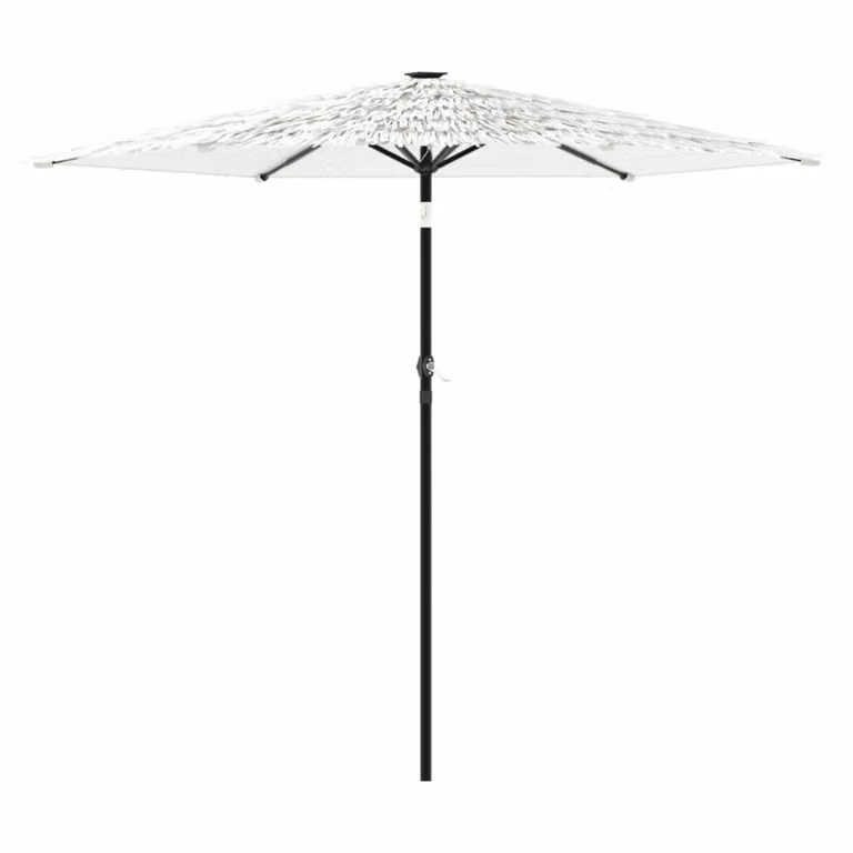 Ombrellone Giardino con Palo in Acciaio Bianco 268x268x226 cm