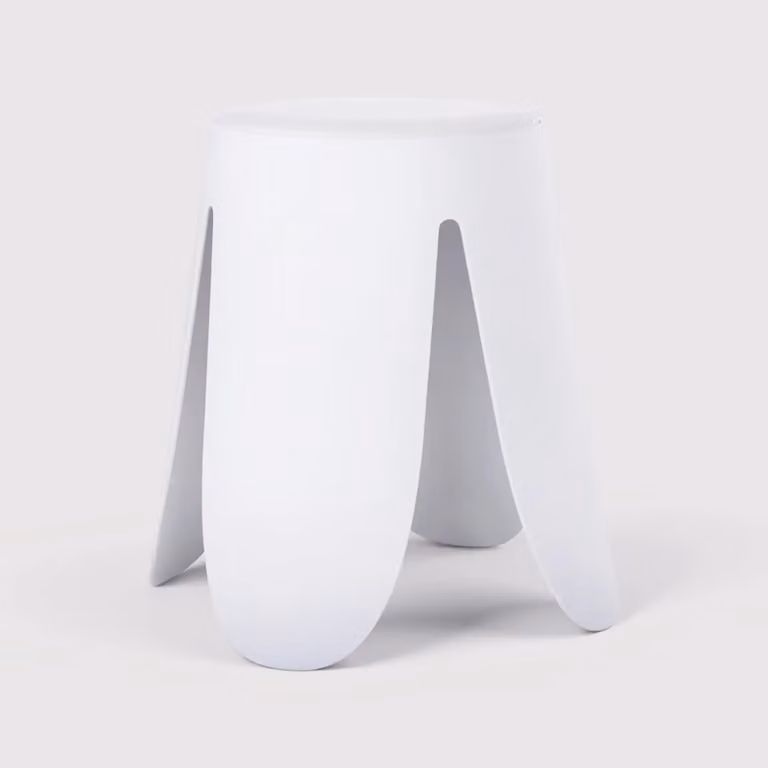 Koten - Set 2 sgabelli moderni bianchi per salotto o cameretta